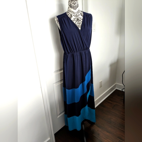 Denver Hayes sleeveless summer lounge dress, women's LG, crossover top & skirt - Picture 1 of 10